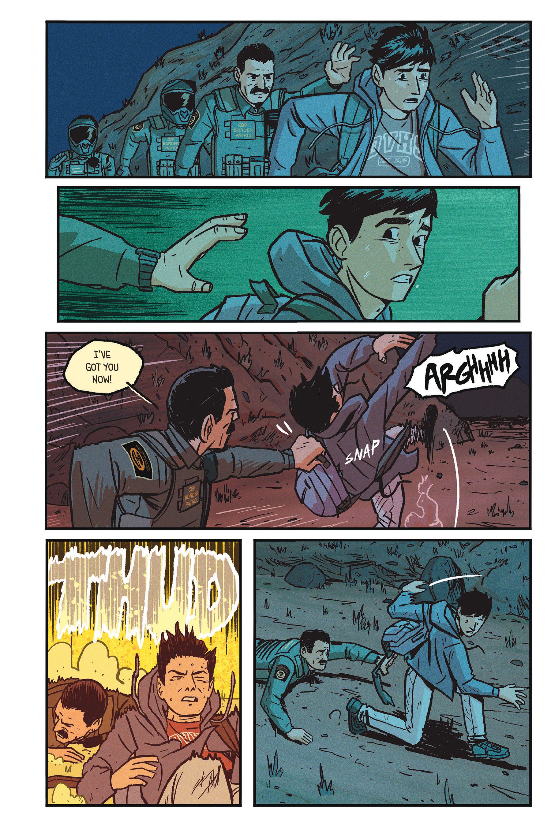 Interior colored comics pages from Frontera