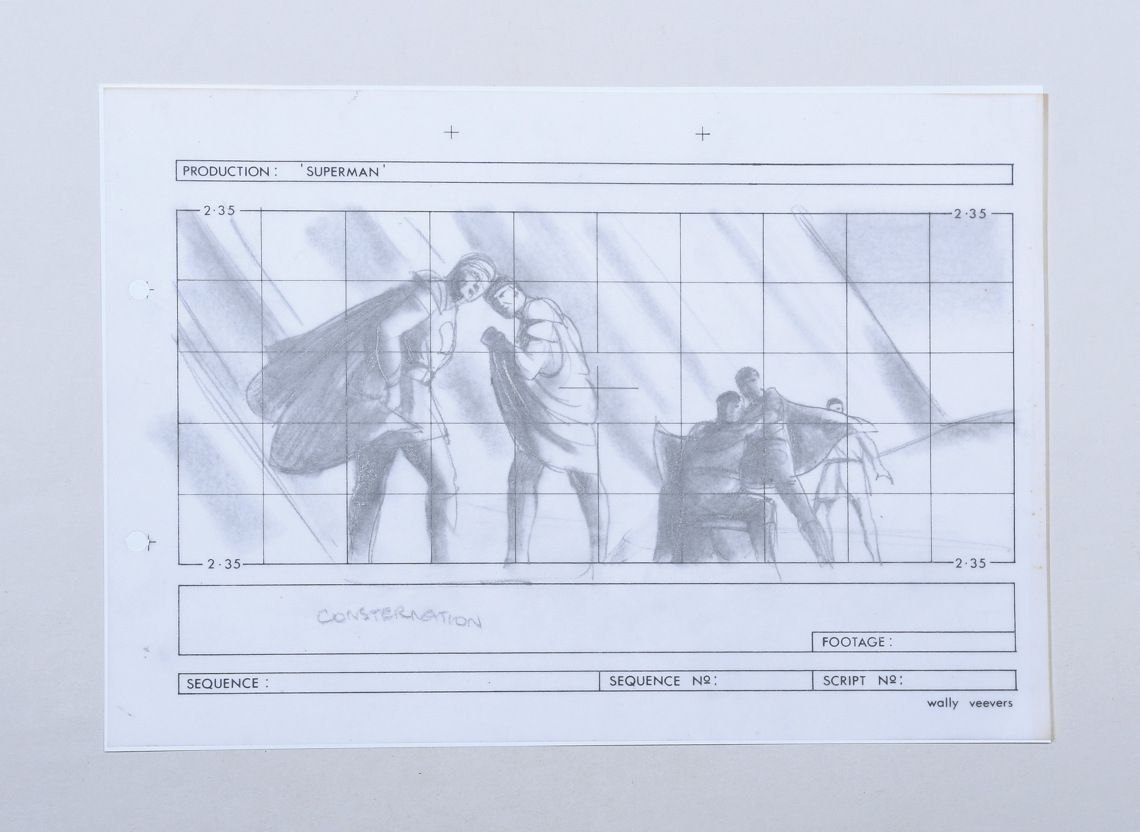 Superman: The Movie storyboards