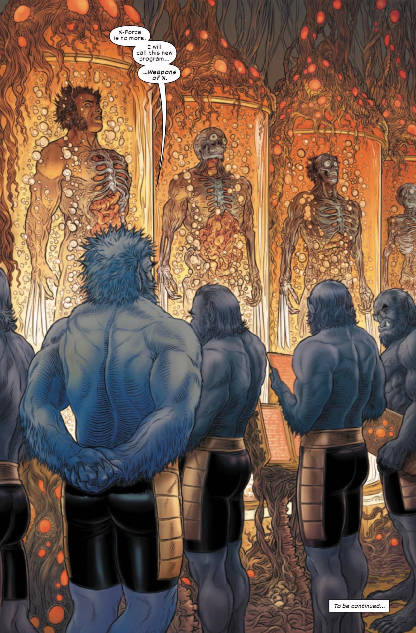 Beast prepares his Wolverine clones (from Wolverine #31)