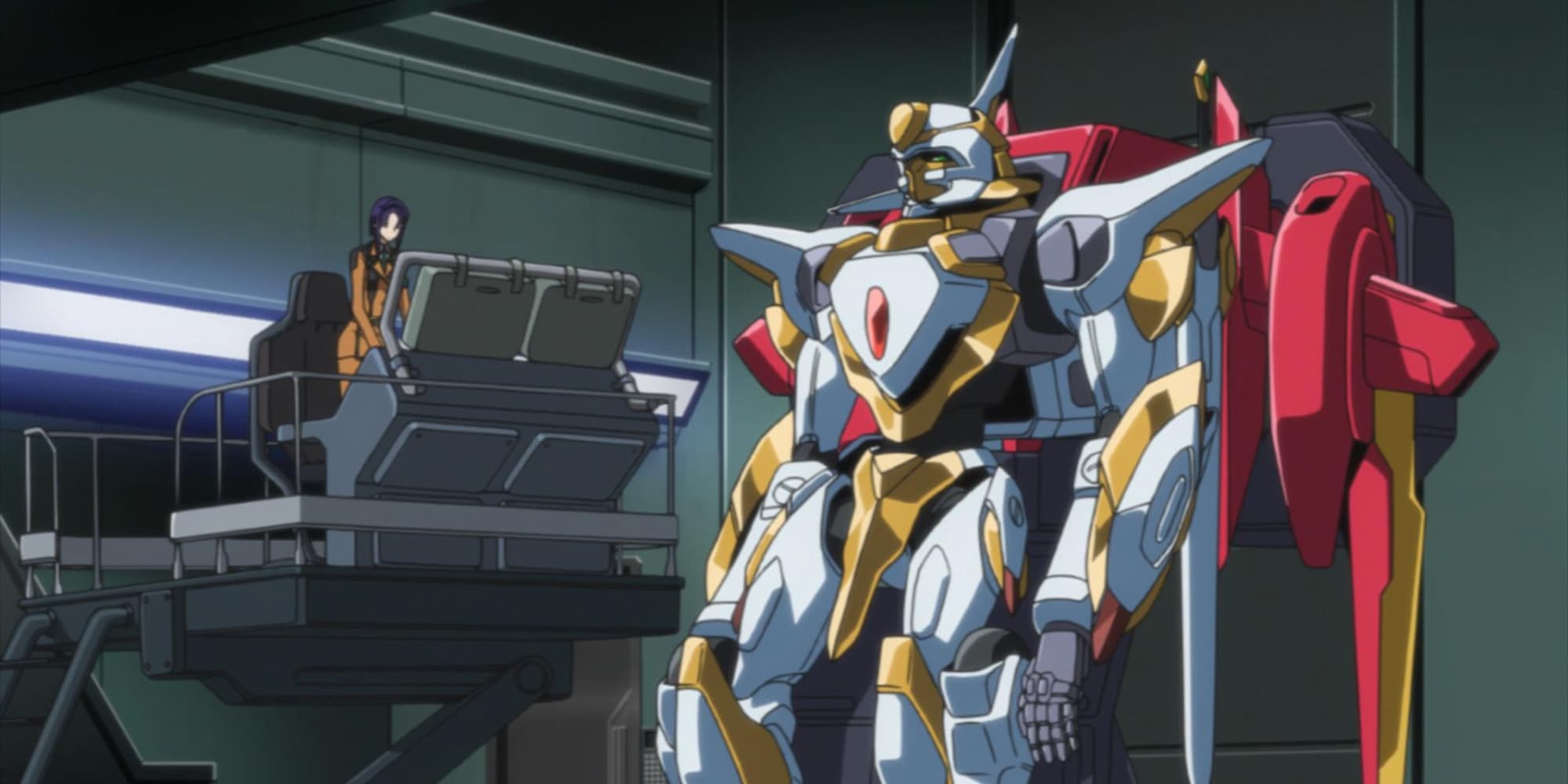 Code geass Lancelot mech being repaired