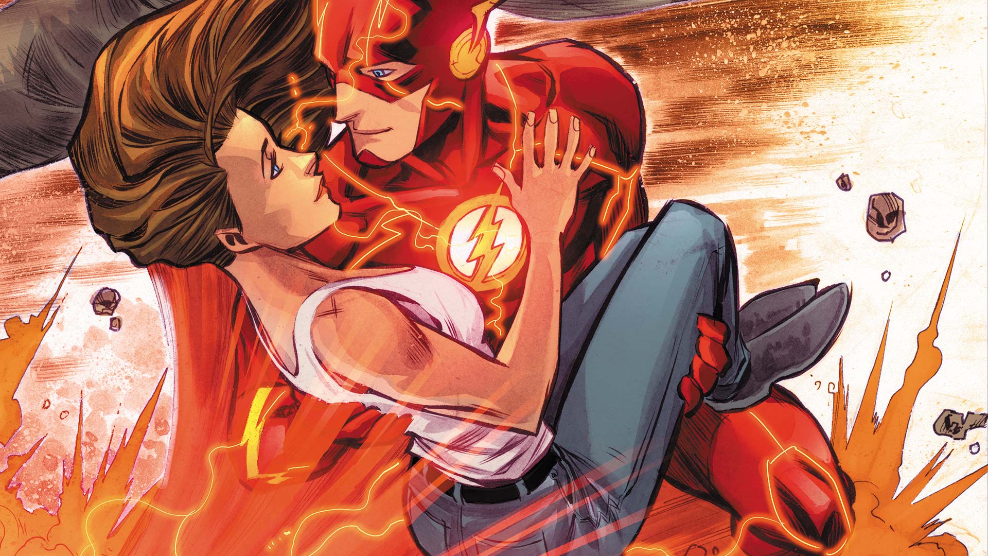 Barry Allen carries Iris West