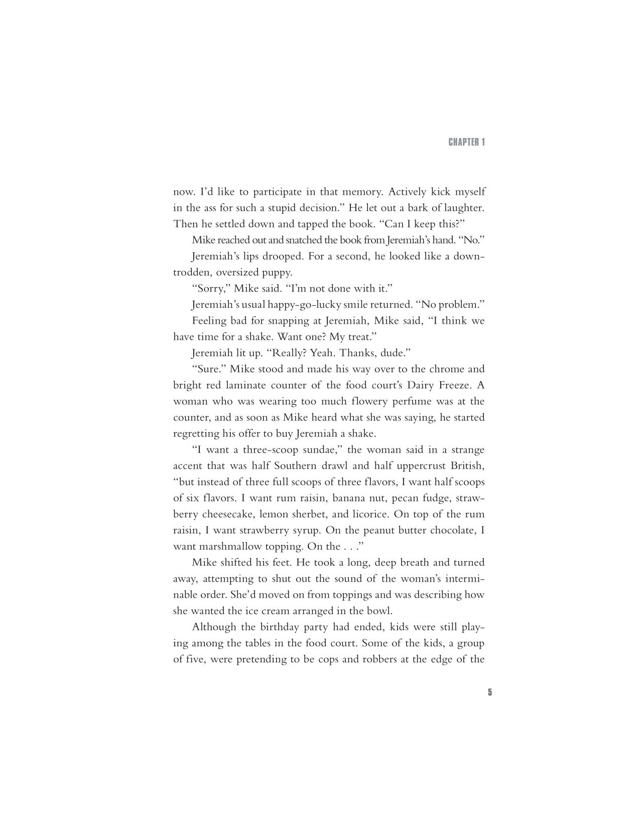 Interior novel page from Five Nights at Freddy's movie novelization