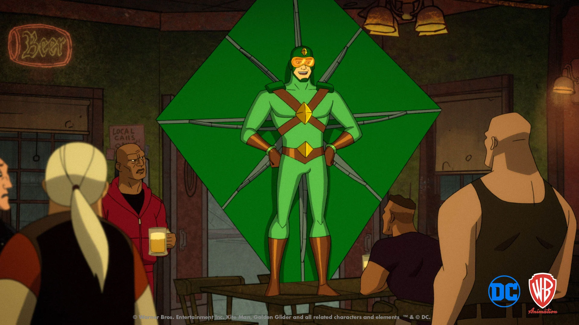 Kite Man unveils his kite