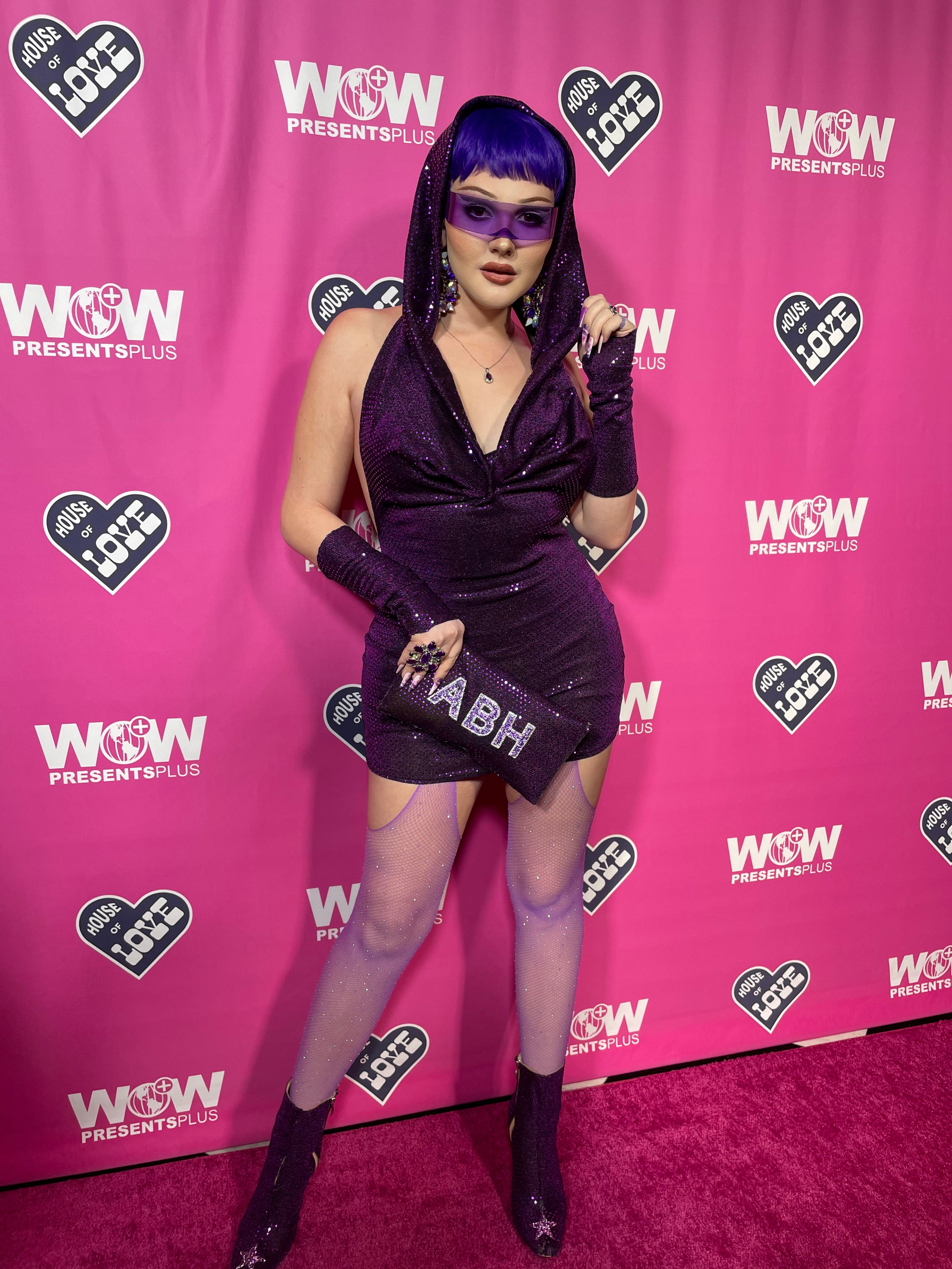 Abigail Beverly Hillz on the pink carpet for RuPaul's Drag Race UK season 5