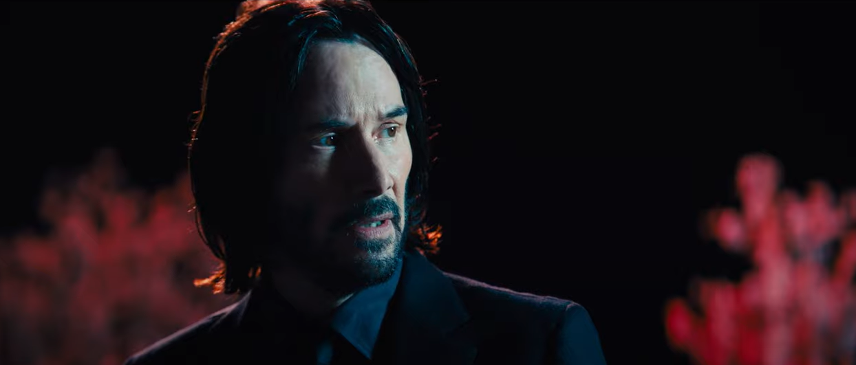 Still image of Keanu Reeves as John Wick in John Wick Chapter Four trailer