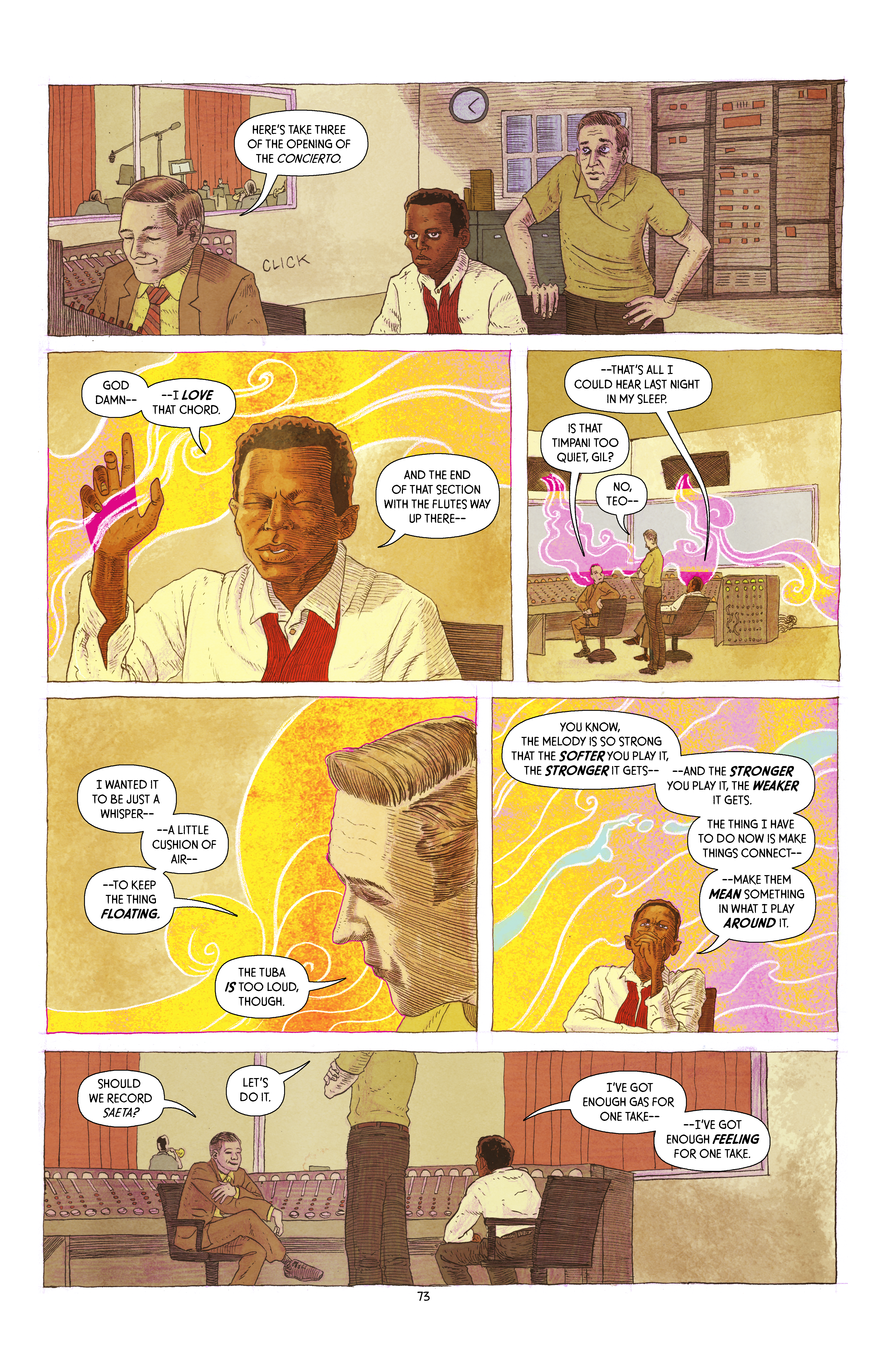 Comics interior page from Miles Davis and the Search for the Sound