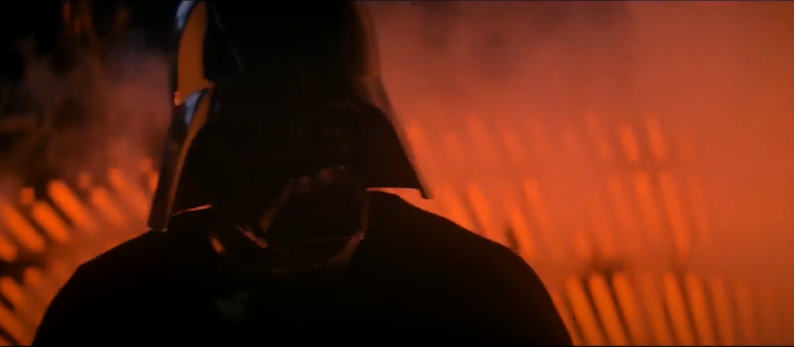 Still image from Empire Strikes Back featuring Darth Vader