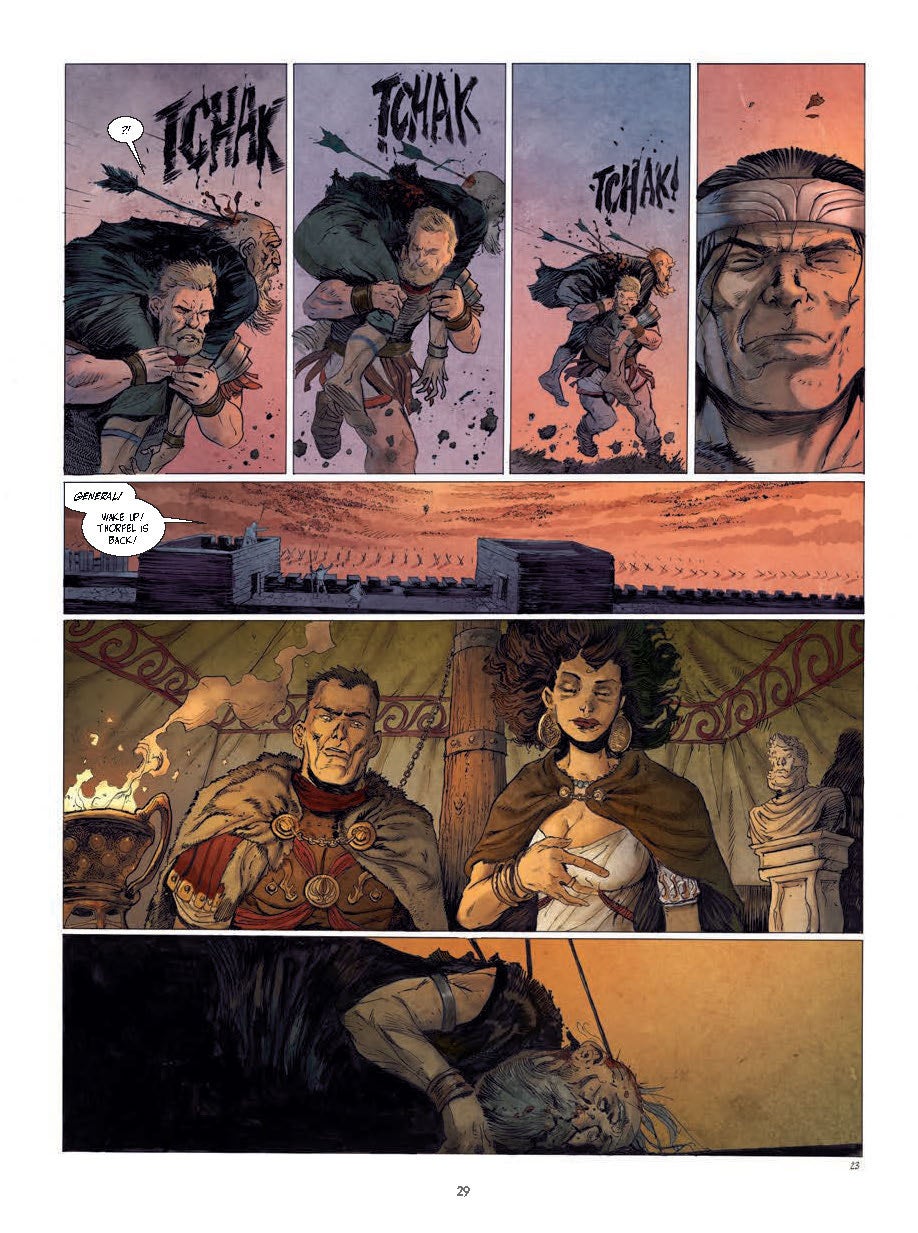 Interior comics pages in color from Shadows of Thule