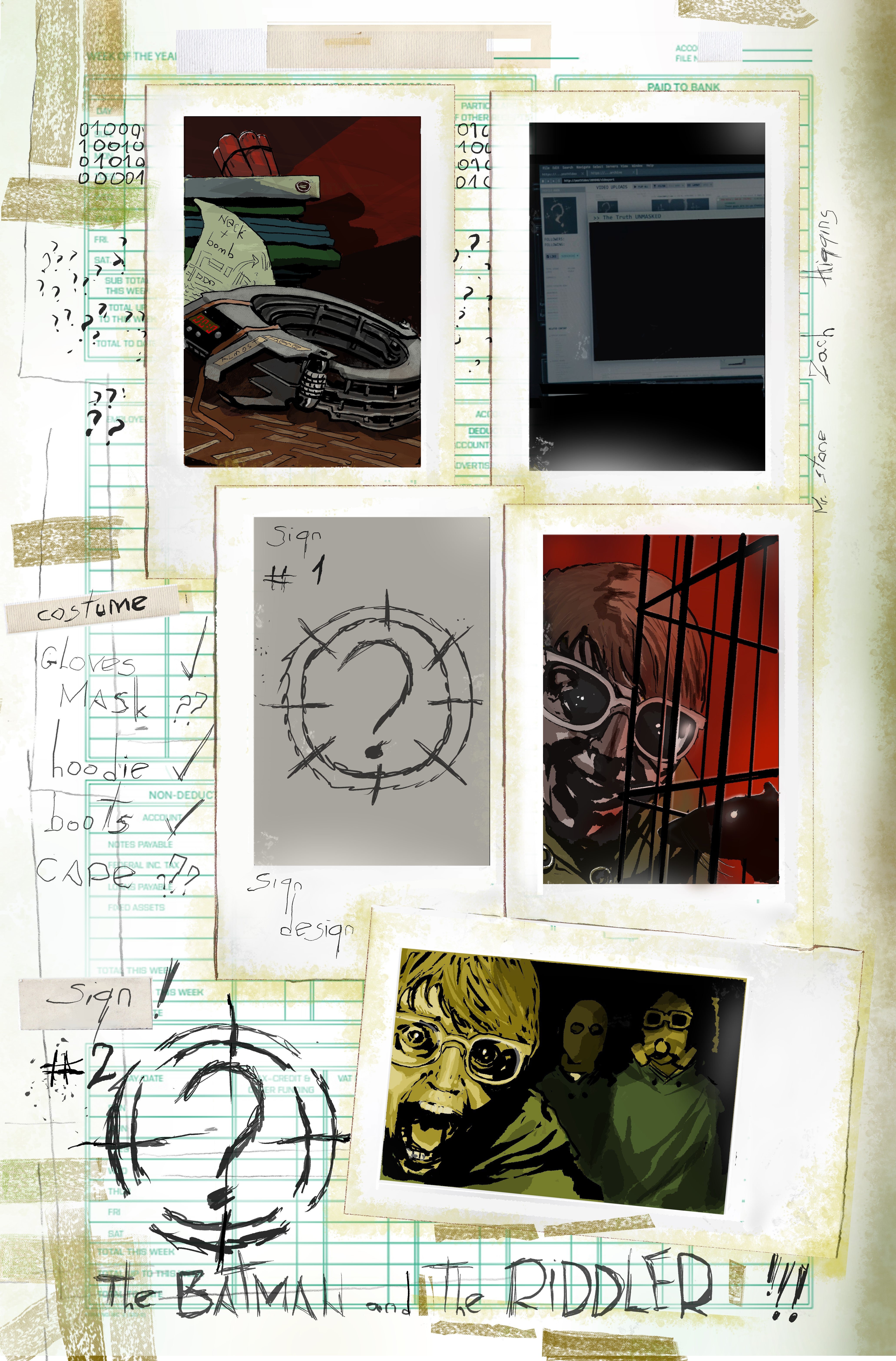 Interior comic art featuring Riddler's journal