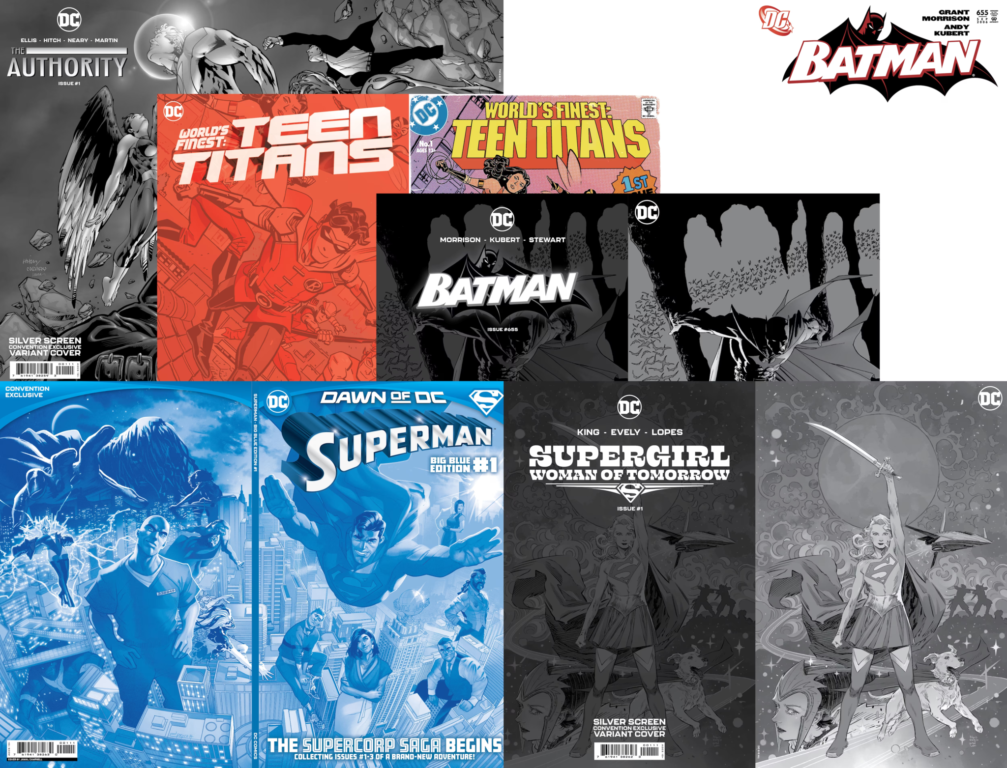 graphic featuring different covers of DC exclusive comics