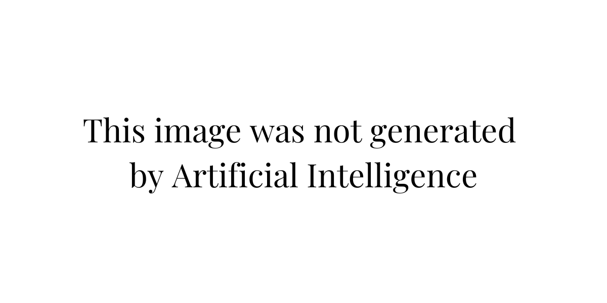 Black text on a white background that reads "This image was not generated by Artificial Intelligence"