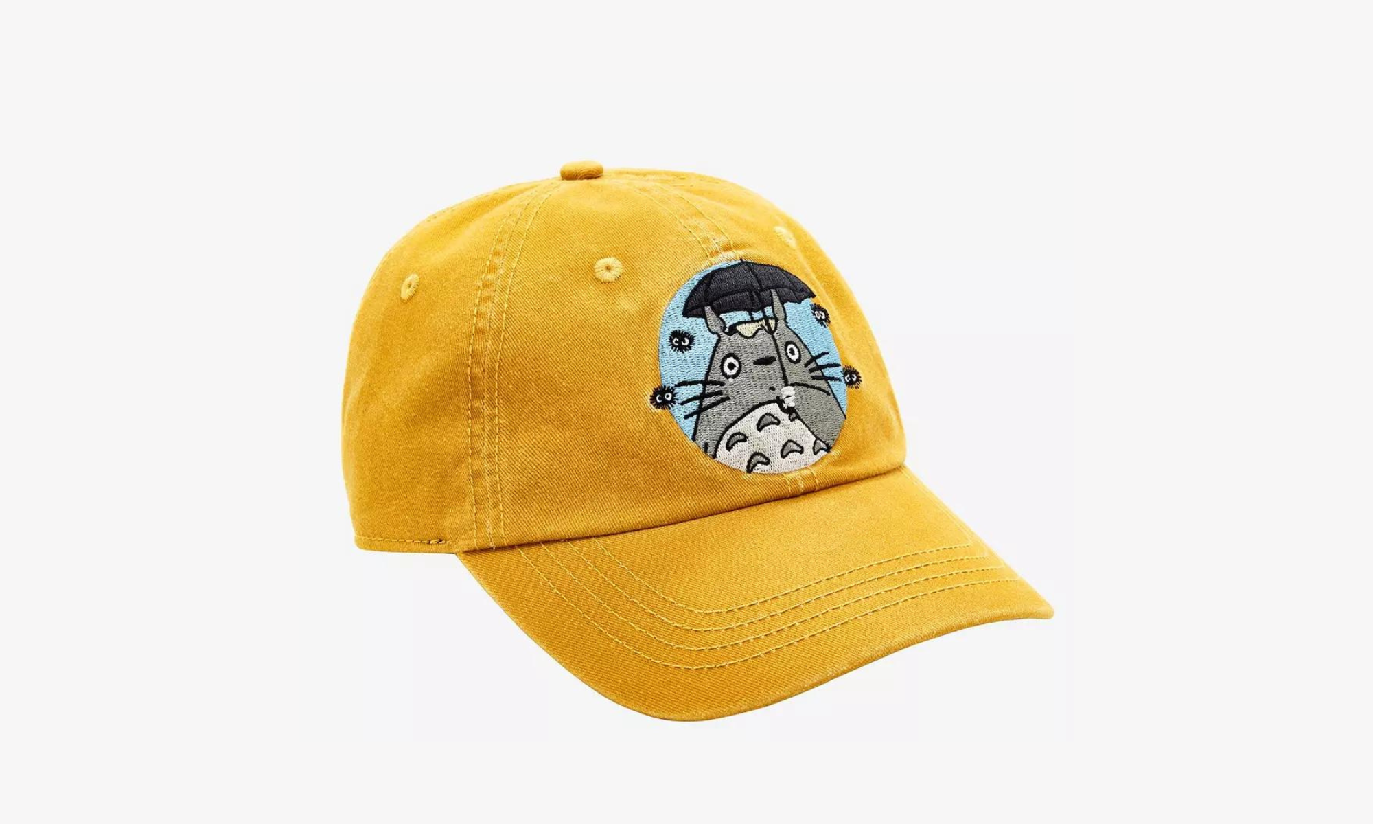 Photograph of yellow hat with Totoro on it