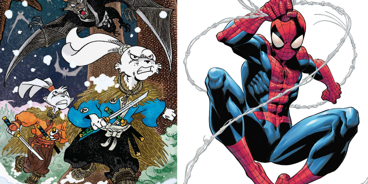 Image of Usagi Yojimbo and Spider-Man