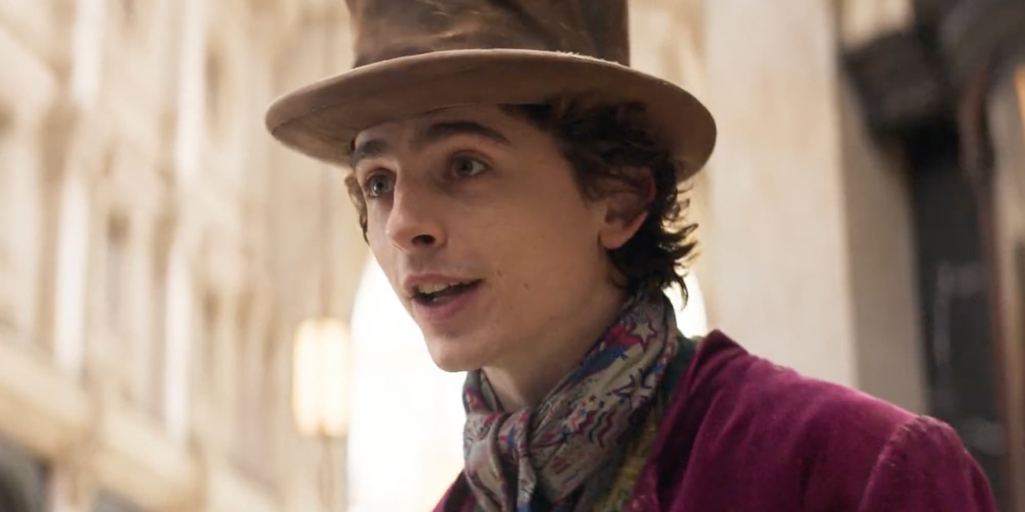 Timothée Chalamet playing Wonka