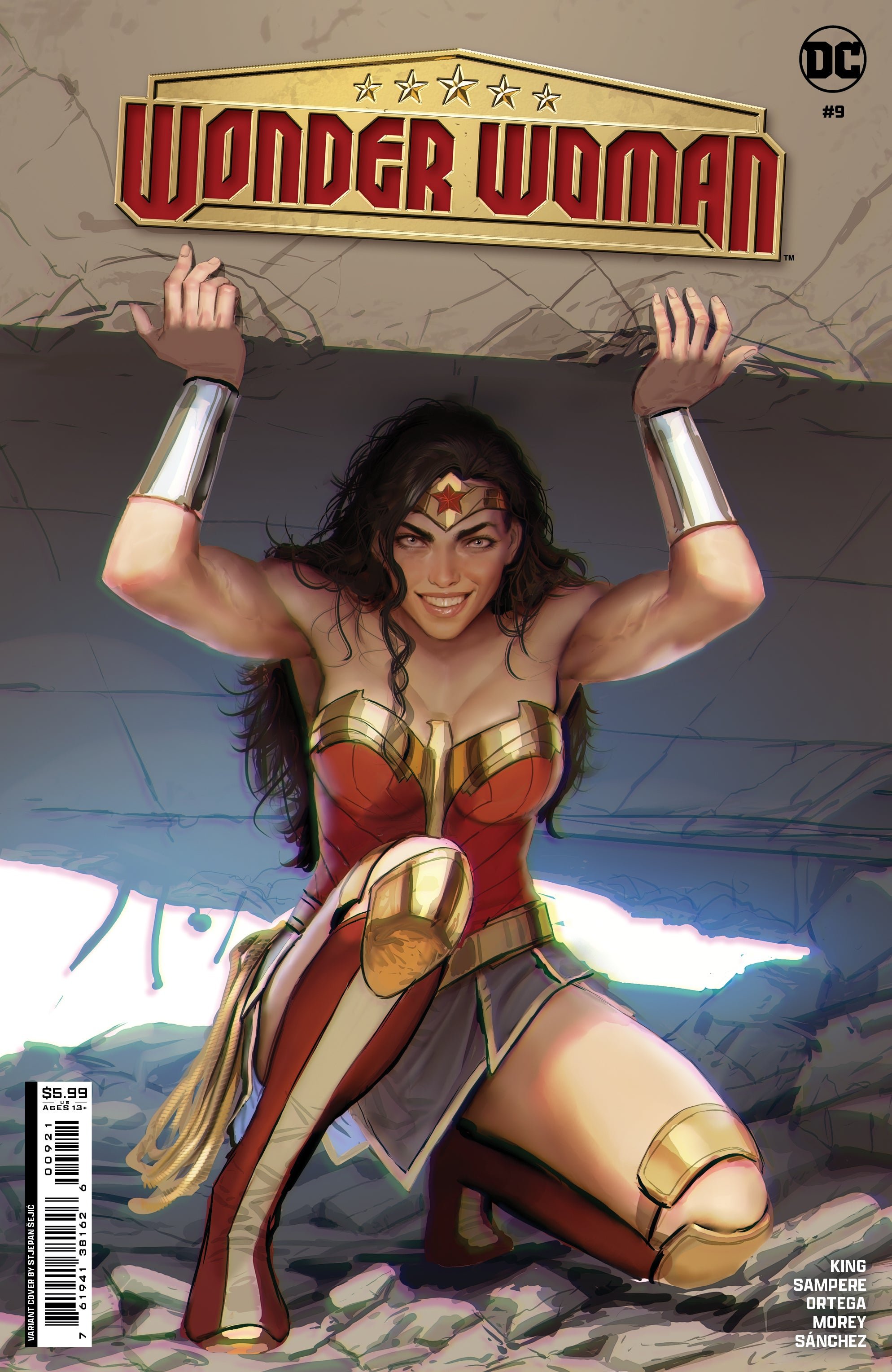 Stjepan Sejic draws Wonder Woman lifting rubble